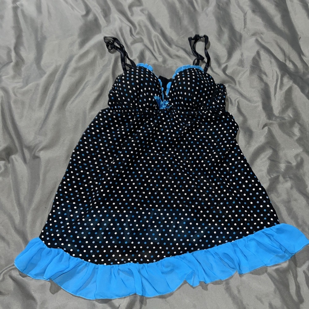 Cinema Etoile Seductive Wear Sexy Chemise Lingerie Polka Dots Small Push Up Bra
